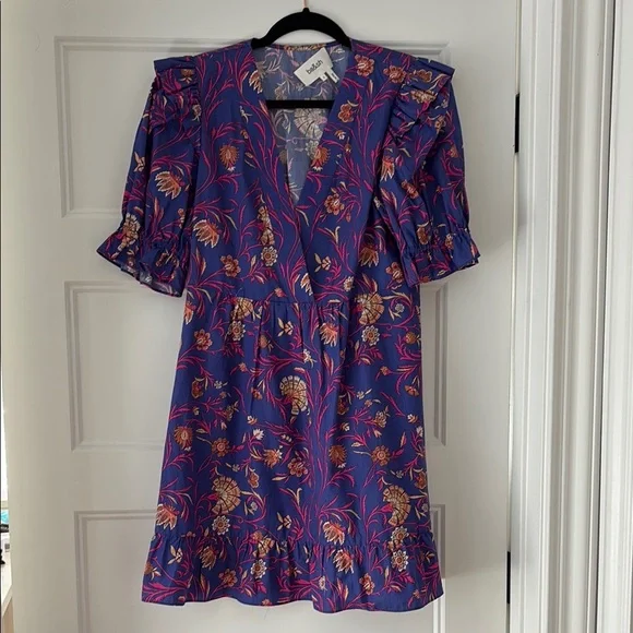 ba&sh | Dresses | Bash Blue And Pink Floral Mini Dress | Poshmark